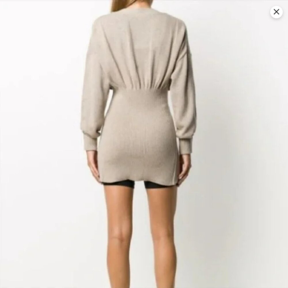 Alexander Wang Smocked Waist Cardigan, Light Oatmeal, Small - Picture 2 of 12